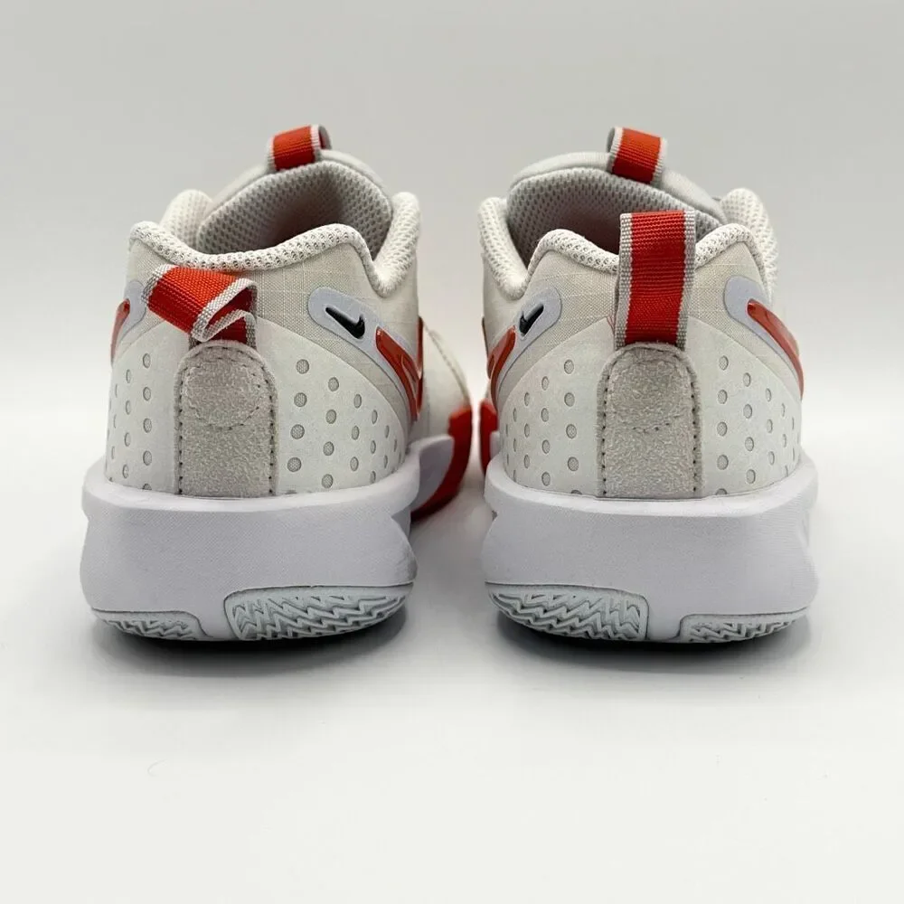 Nike Air Zoom GT Cut 3 in White Picante Red Lace Up Low Sneakers - Grade School